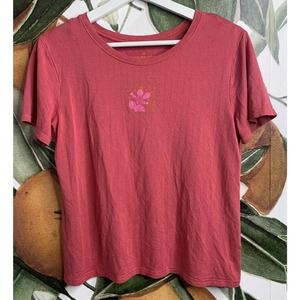 Gudrun Sjoden Top Medium Printed Short Sleeve Tee Shirt Micromodal Blend